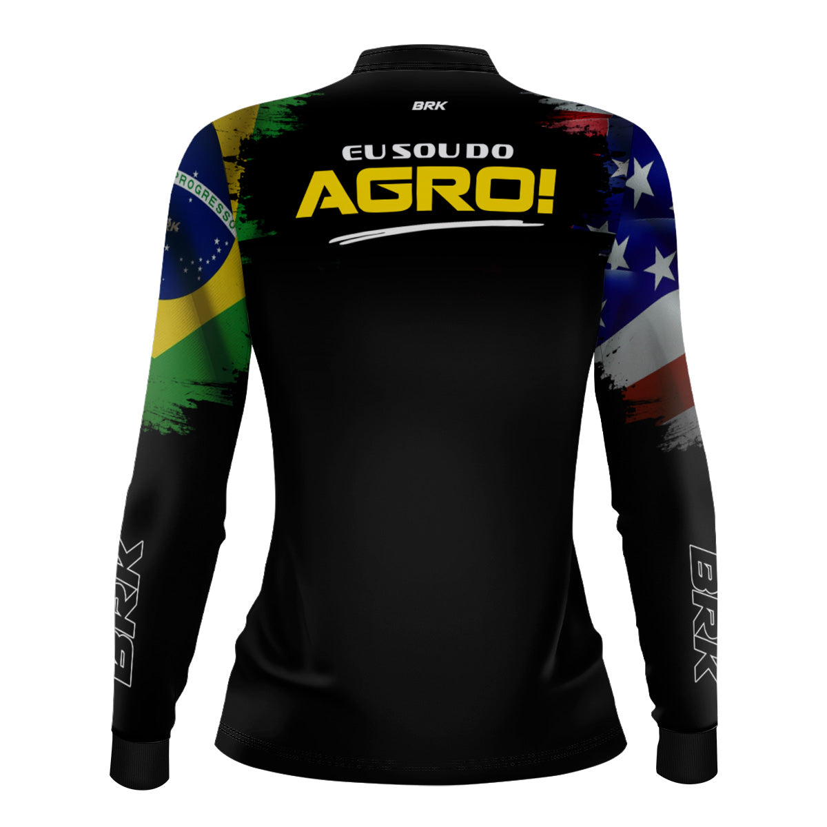 Camisa Agro Feminina Brk Eu Sou Do Agro Bandeiras com Proteção Solar UV50+