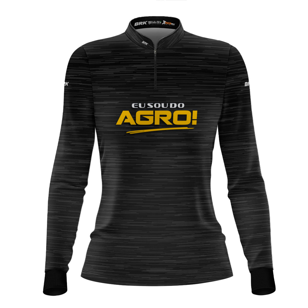 Camisa Agro Feminina Brk Eu Sou Do Agro Clean Preto com Proteção Solar UV50+