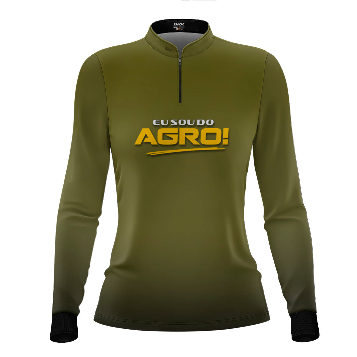 Camisa Agro Feminina Brk Eu Sou Do Agro Clean Verde Musgo com Proteção Solar UV50+
