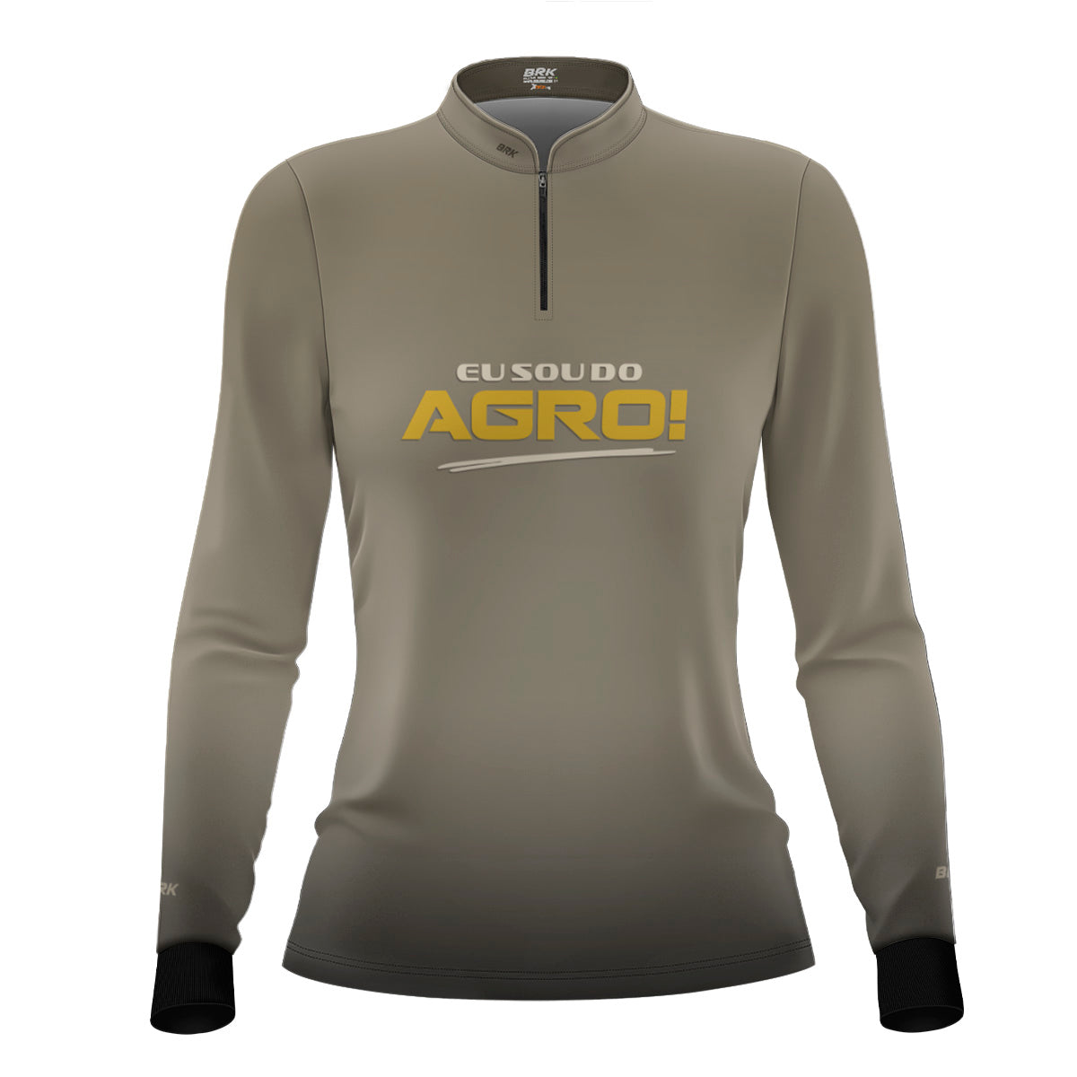 Camisa Agro Feminina Brk Eu Sou Do Agro Areia com Proteção Solar UV50+
