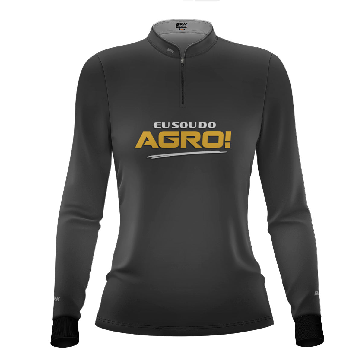 Camisa Agro Feminina Brk Eu Sou Do Agro Clean Cinza com Proteção Solar UV50+