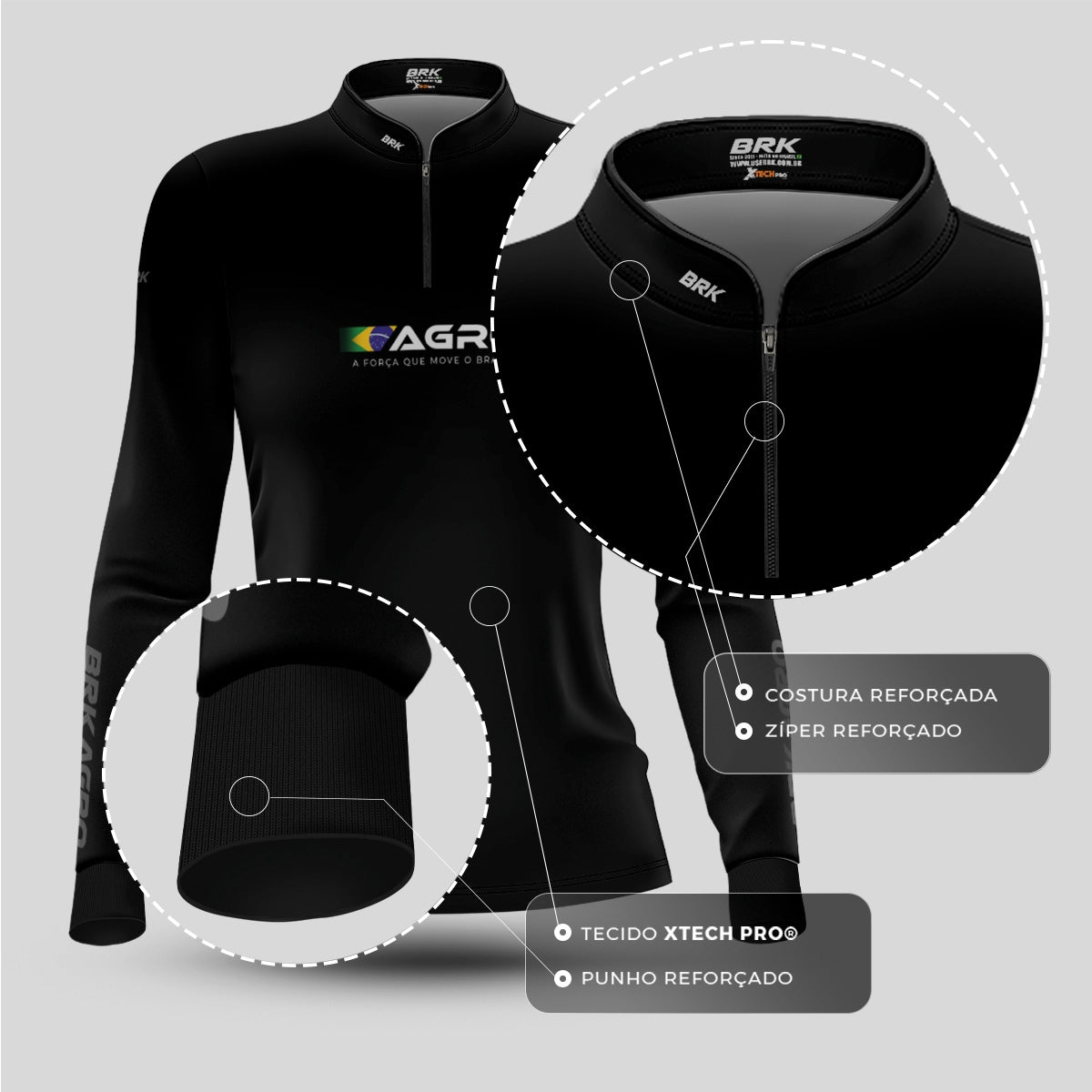 Camisa Agro Feminina Brk O Agro Não Para com Proteção UV50