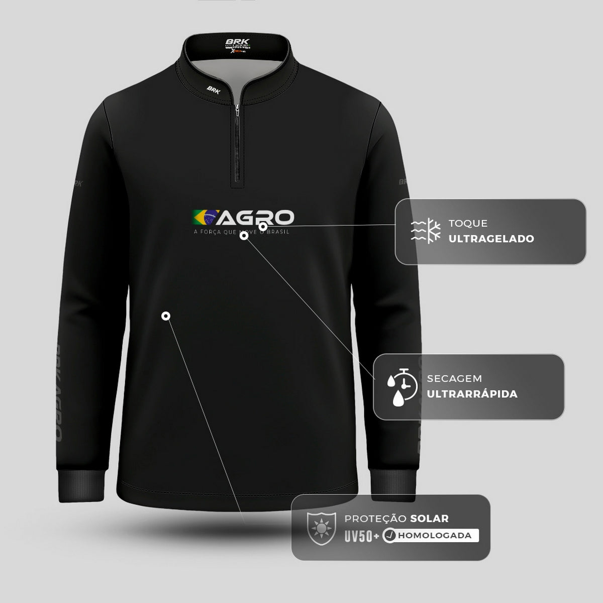 Camisa Agro Infantil Brk O Agro Não Para com Proteção UV50