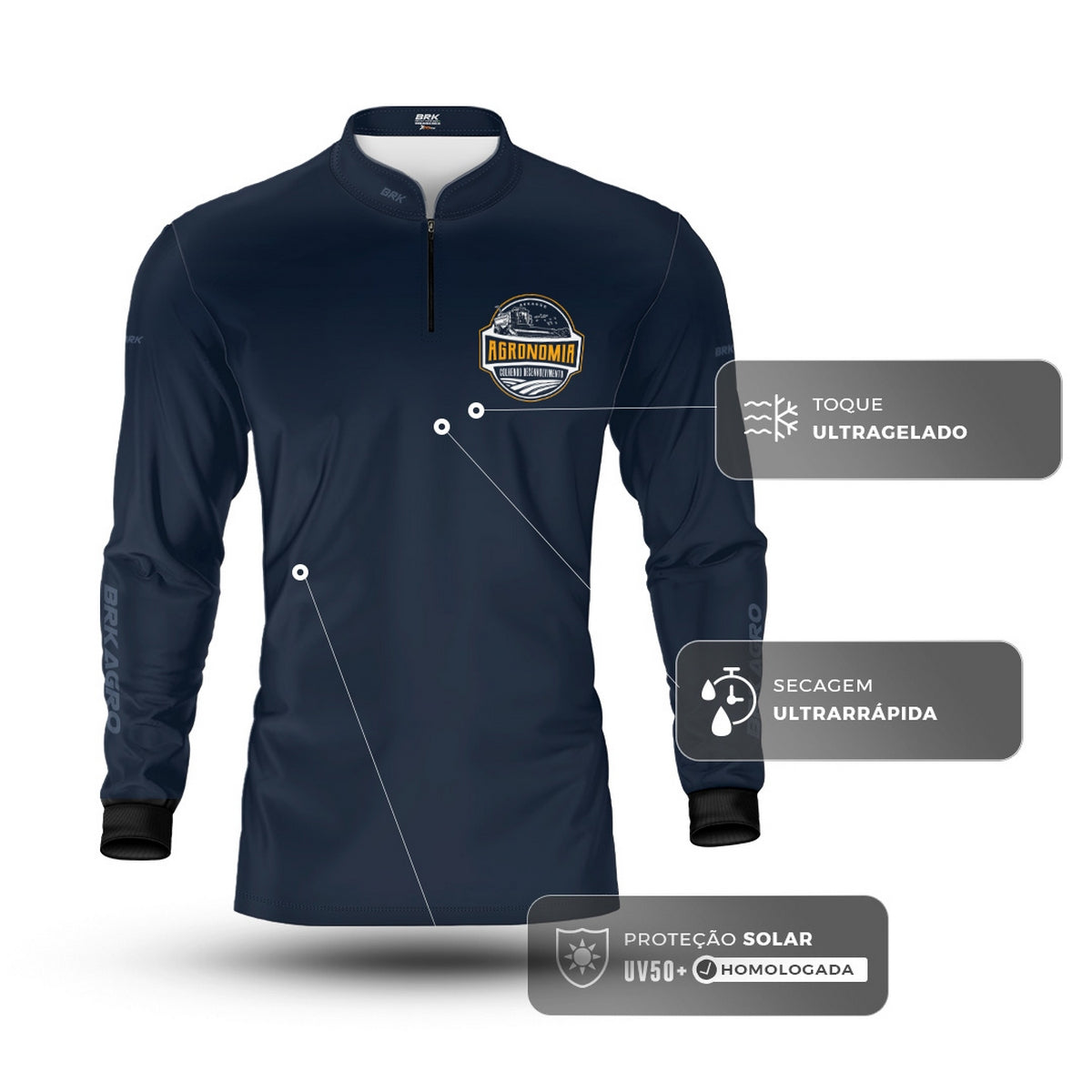 Camisa Agro Brk Agronomia Colhendo Desenvolvimento com Proteção UV50