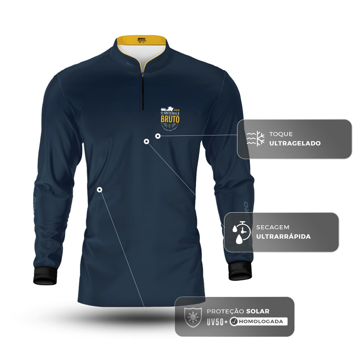 Camisa Agro Brk Aqui o Sistema é Bruto com Proteção UV50
