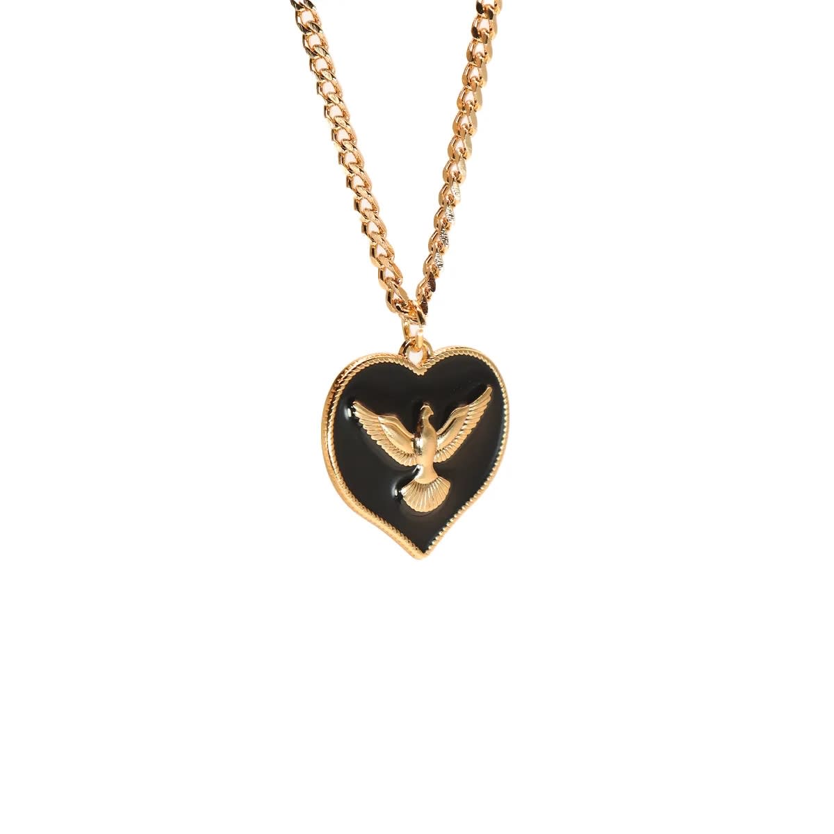 Corrente Pingente Brk Espirito Santo Coração Dourado