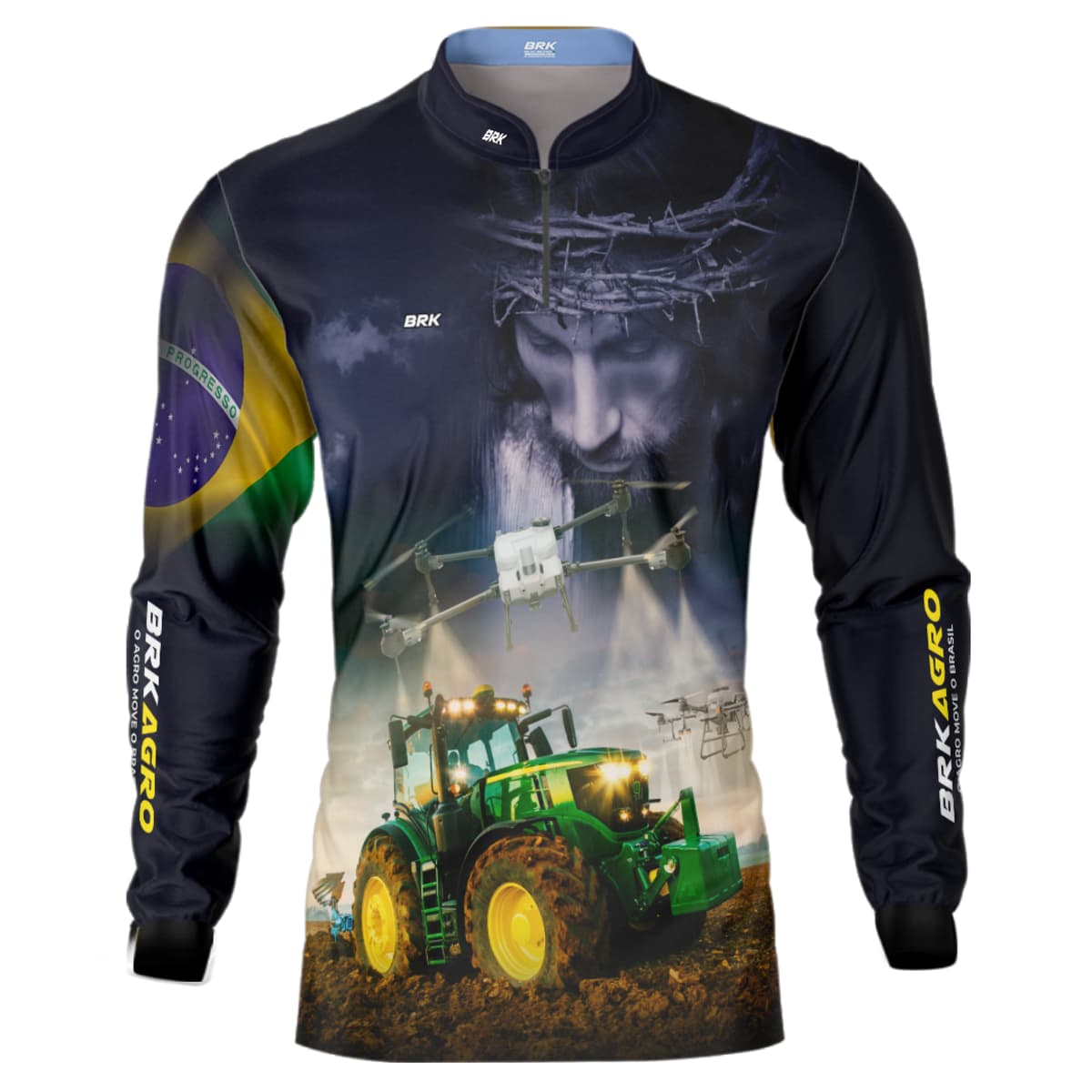 Camisa Agro Brk Jesus Drone Pulverizador com Proteção Solar UV50+