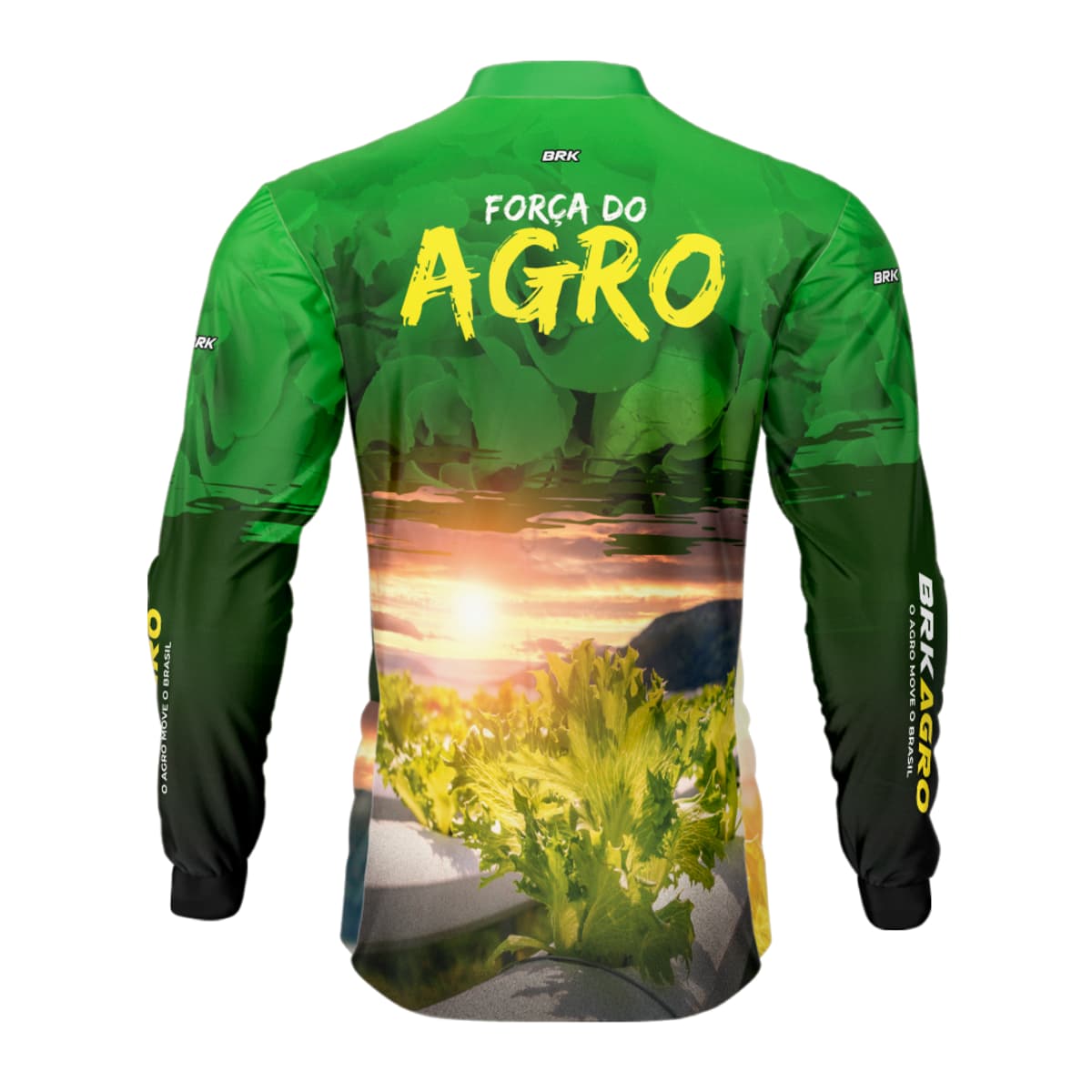 Camisa Agro Brk Força do Agro Hidroponia Alface com Proteção Solar UV50+