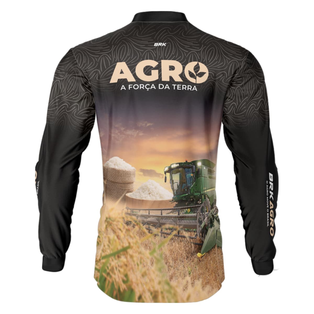 Camisa Agro Brk Plantação de Arroz com Proteção Solar UV50+