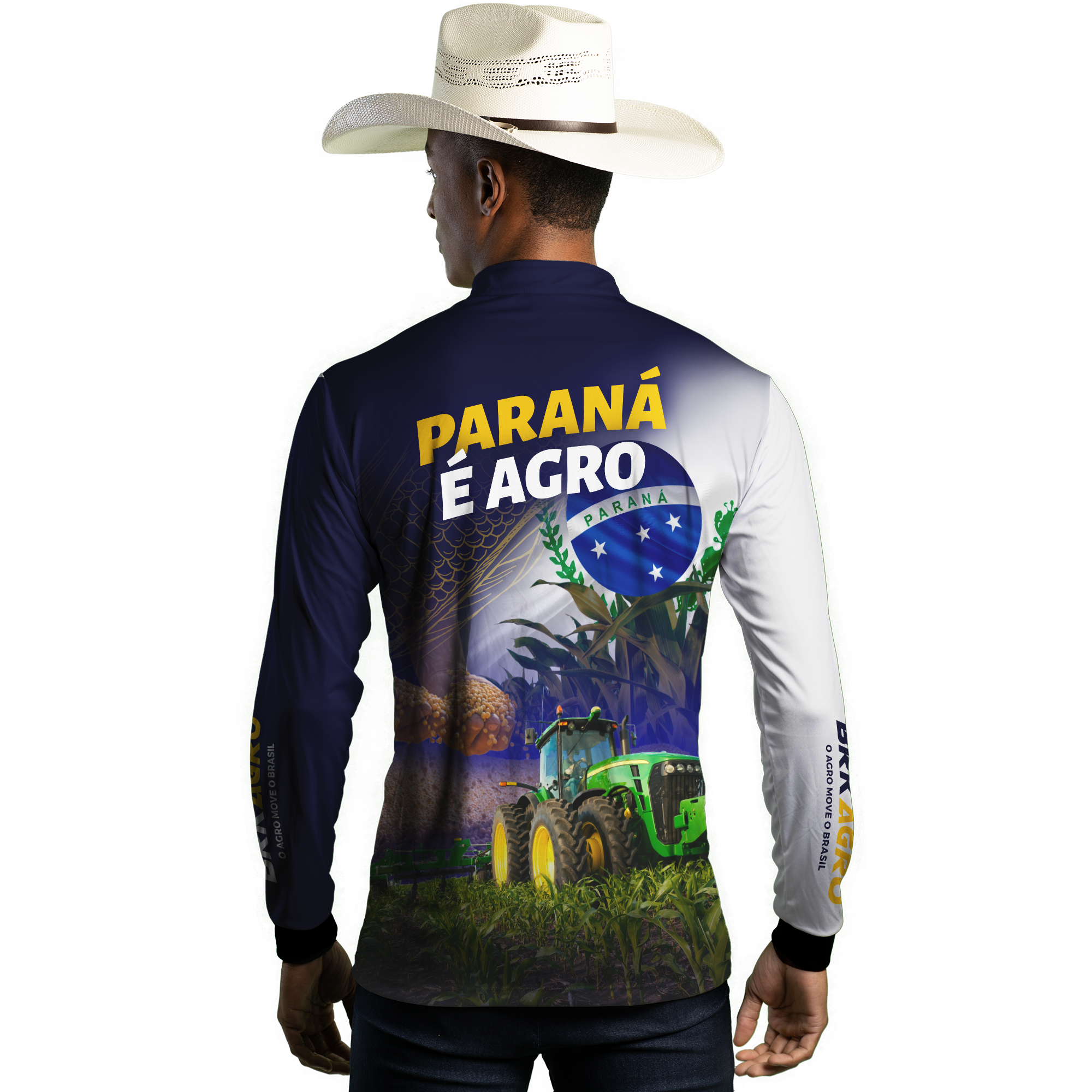 Camisa Agro Brk Paraná é Agro Milho e Soja com Proteção Solar UV50+
