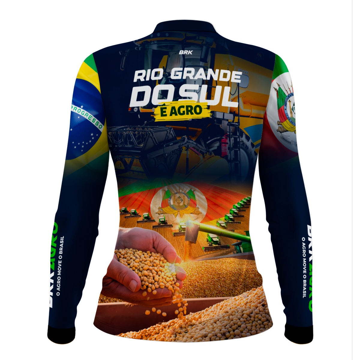 Camisa Agro Feminina Brk Rio Grande do Sul é Agro com Proteção UV50+