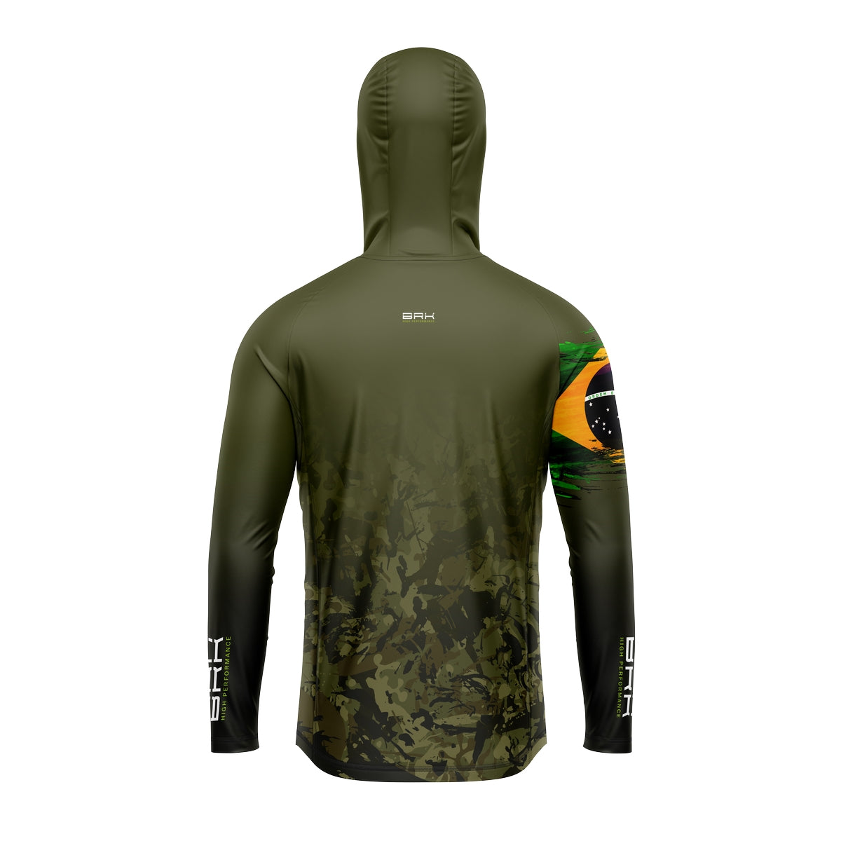 Camisa com Capuz Brk Camuflado Verde Brasil com Proteção UV50+