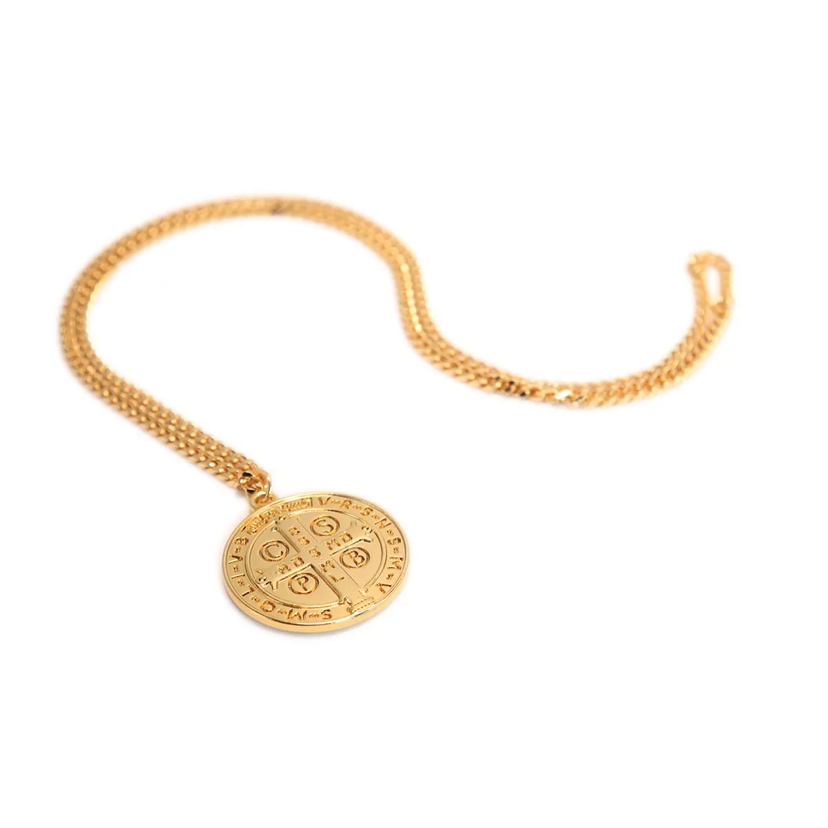 Corrente Pingente Brk Sao Bento Dourada Grande