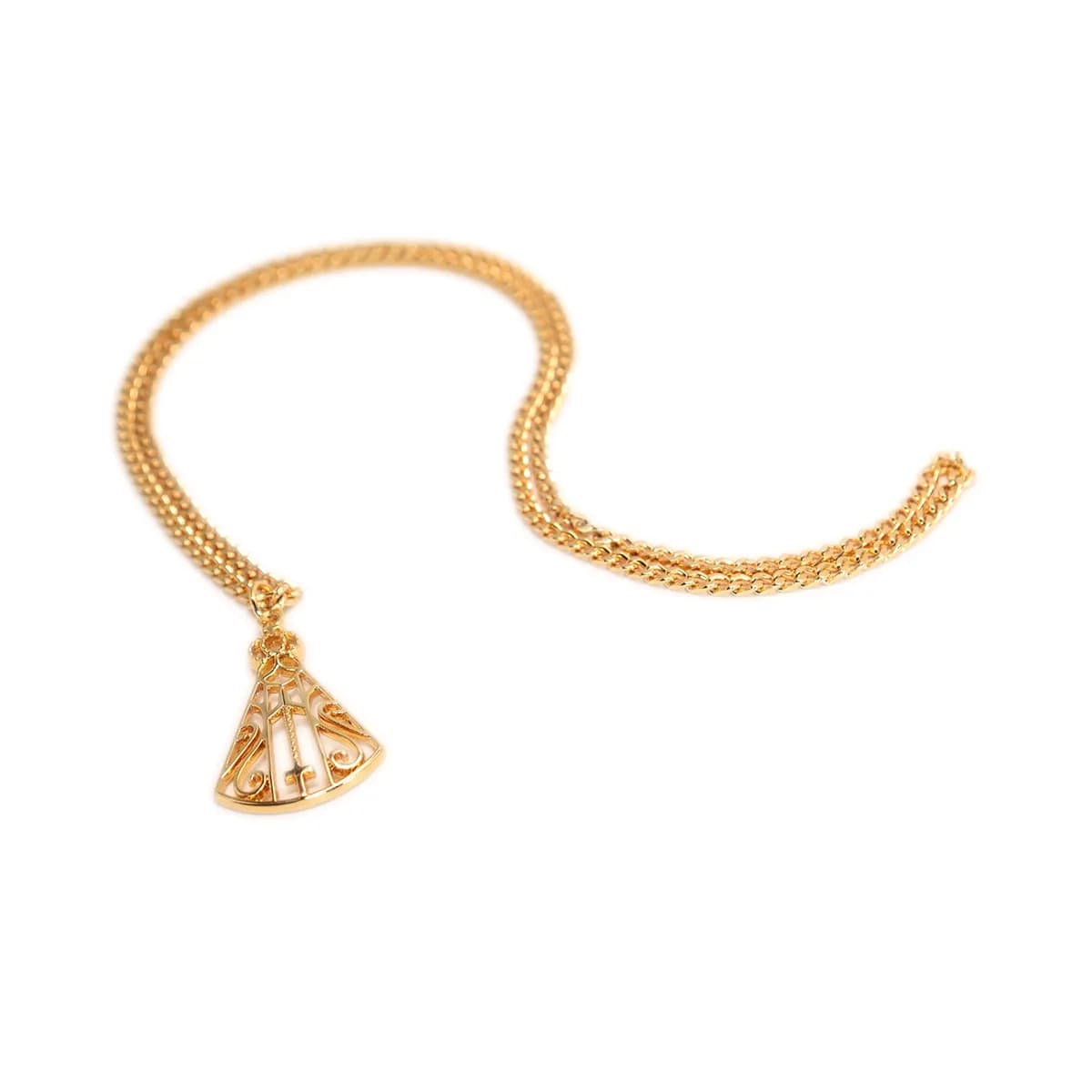 Corrente Pingente Brk Nossa Senhora Aparecida Vazada Dourada