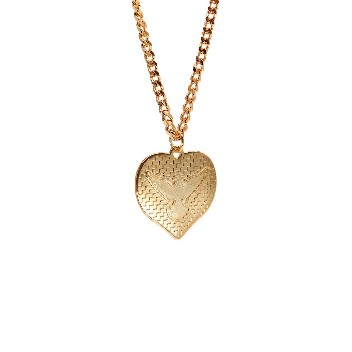 Corrente Pingente Brk Espirito Santo Coração Dourado