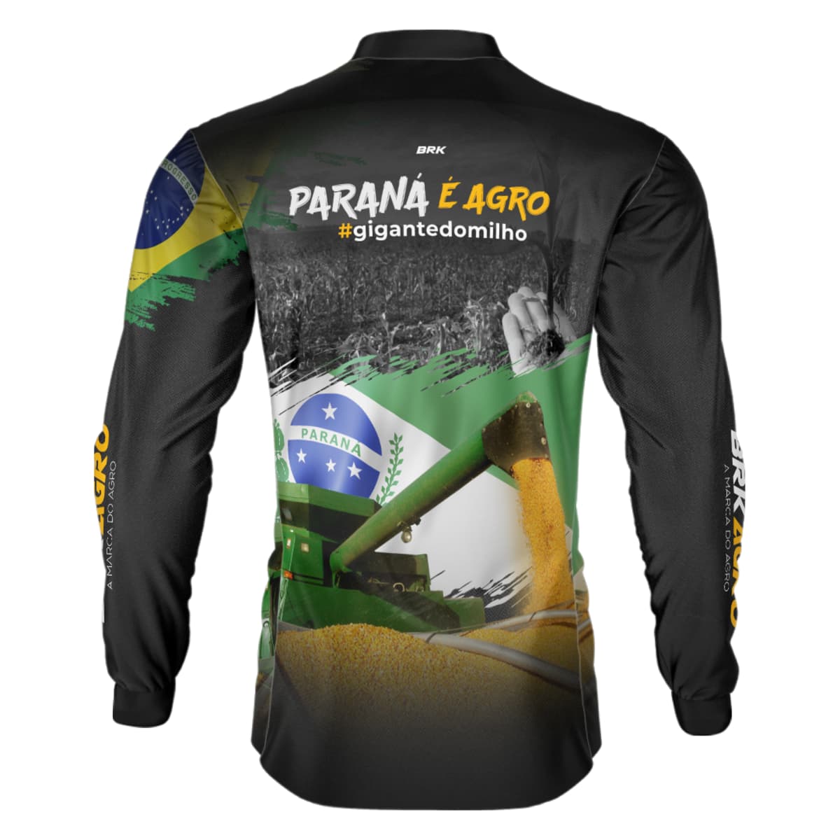 Camisa Agro Brk Paraná é Agro Milho com Proteção Solar UV50+