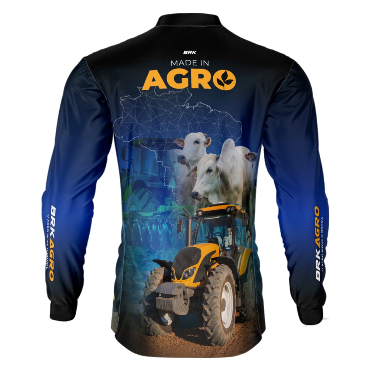 Camisa Agro Brk Made in Agro Pecuária com Proteção Solar UV50+ Envio Imediato