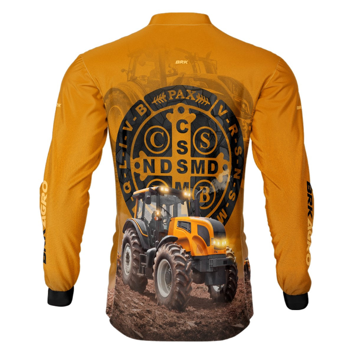 Camisa Agro Brk Trator São Bento Laranja com Proteção Solar UV50+