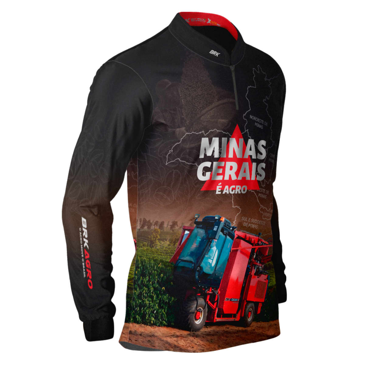 Camisa Agro Brk Minas Gerais Colheita de Café com Proteção Solar UV50+