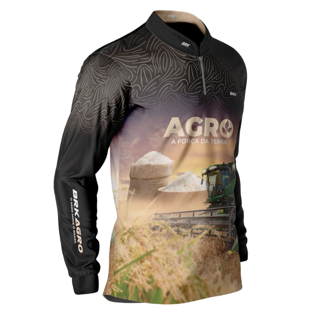 Camisa Agro Brk Plantação de Arroz com Proteção Solar UV50+