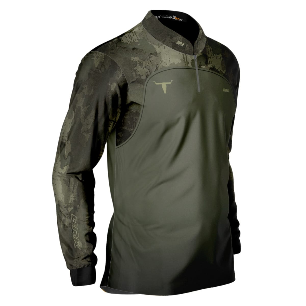 Camisa Agro Brk Camu Verde Long Horn com Proteção Solar UV50+