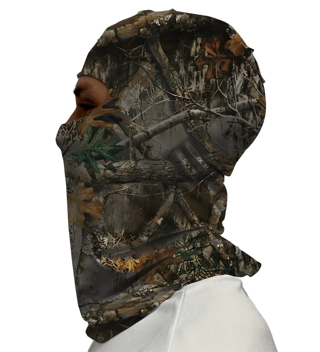Balaclava Camuflada Folhas e Galhos Brk com Proteção UV50+
