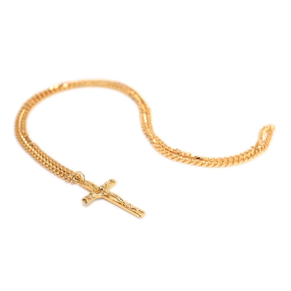 Corrente Pingente Brk Cruz Quadrada Dourada
