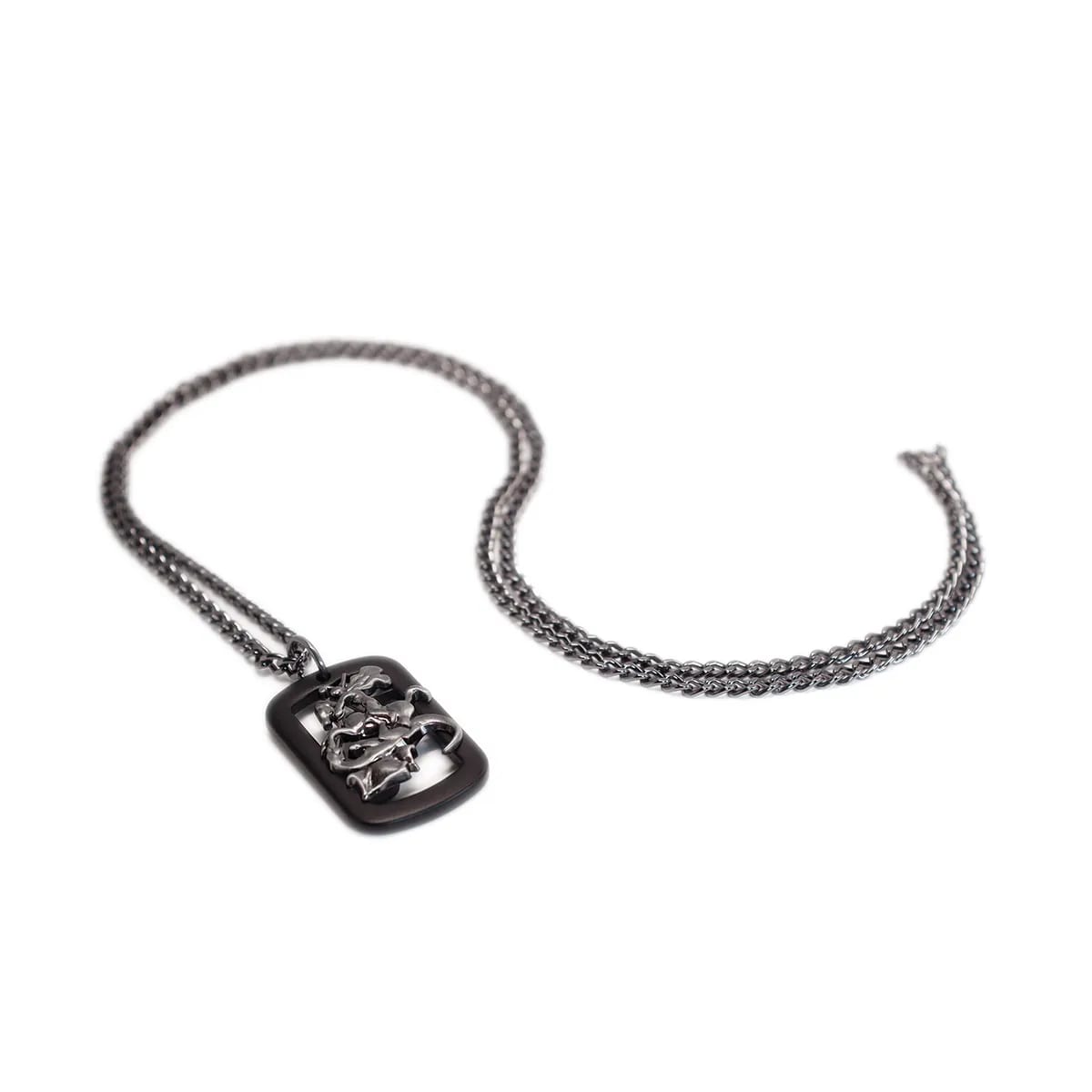 Corrente Pingente Brk Sao Jorge Grafite com Preto