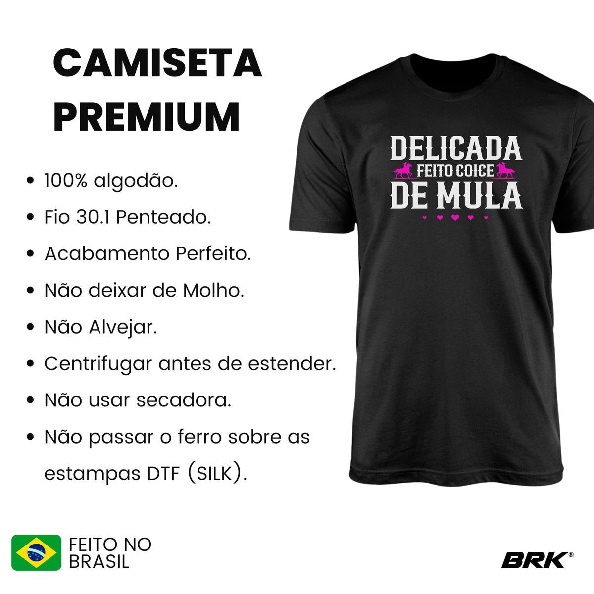 Camiseta Agro Brk Delicada Feito Coice de Mula com Algodão Premium