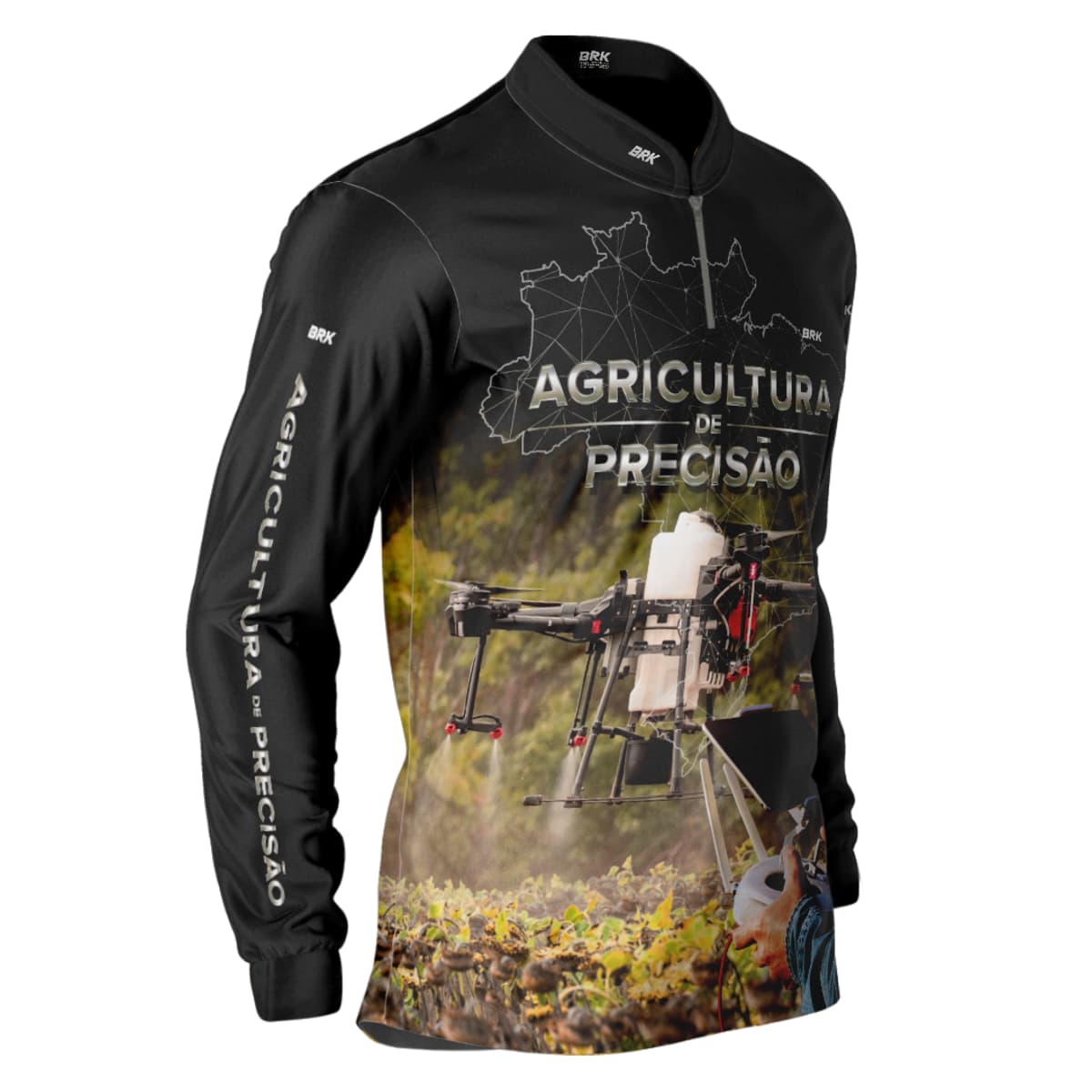 Camisa Agro Brk Drone é Agro Agricultura de Precisão 02 com Proteção Solar UV50+