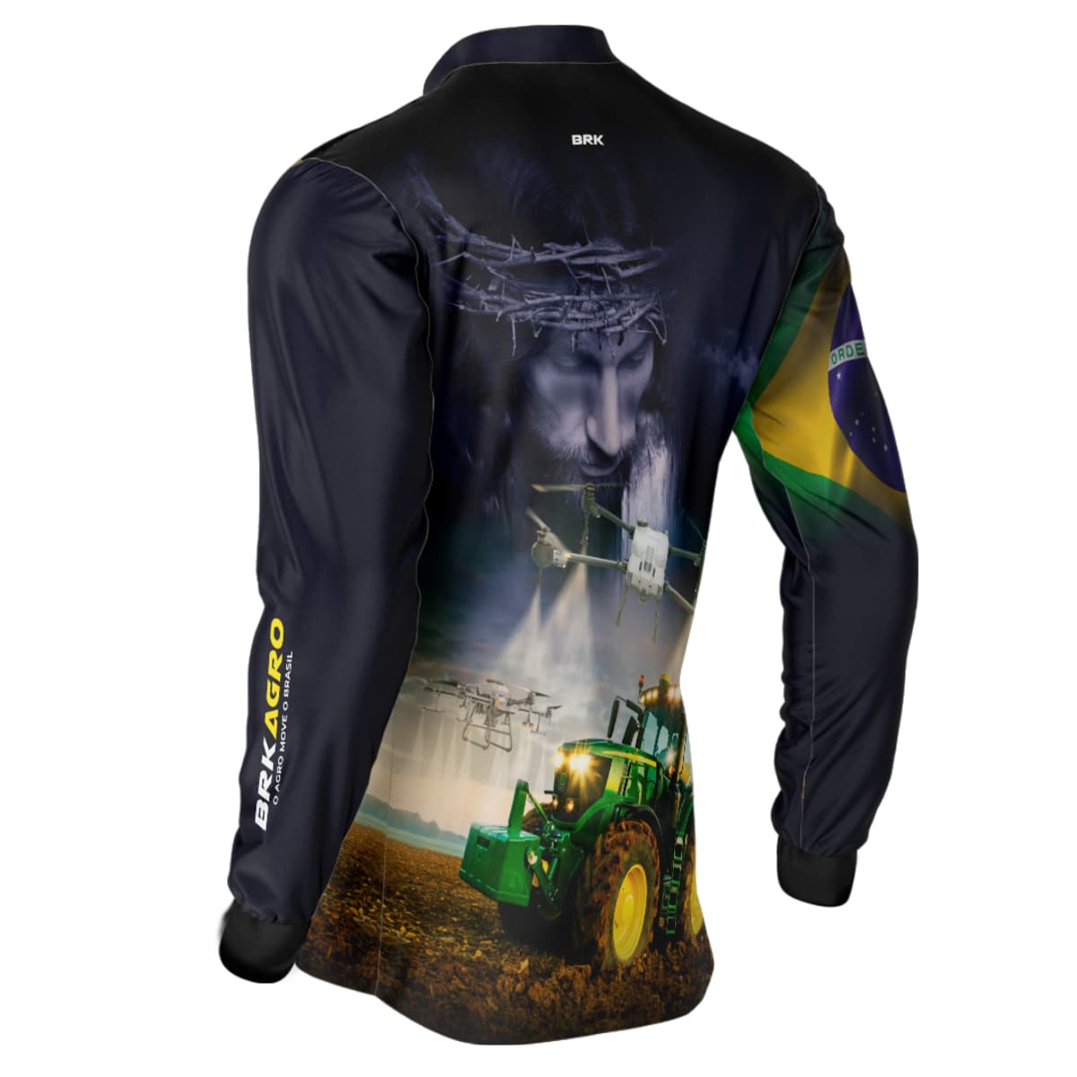 Camisa Agro Brk Jesus Drone Pulverizador com Proteção Solar UV50+