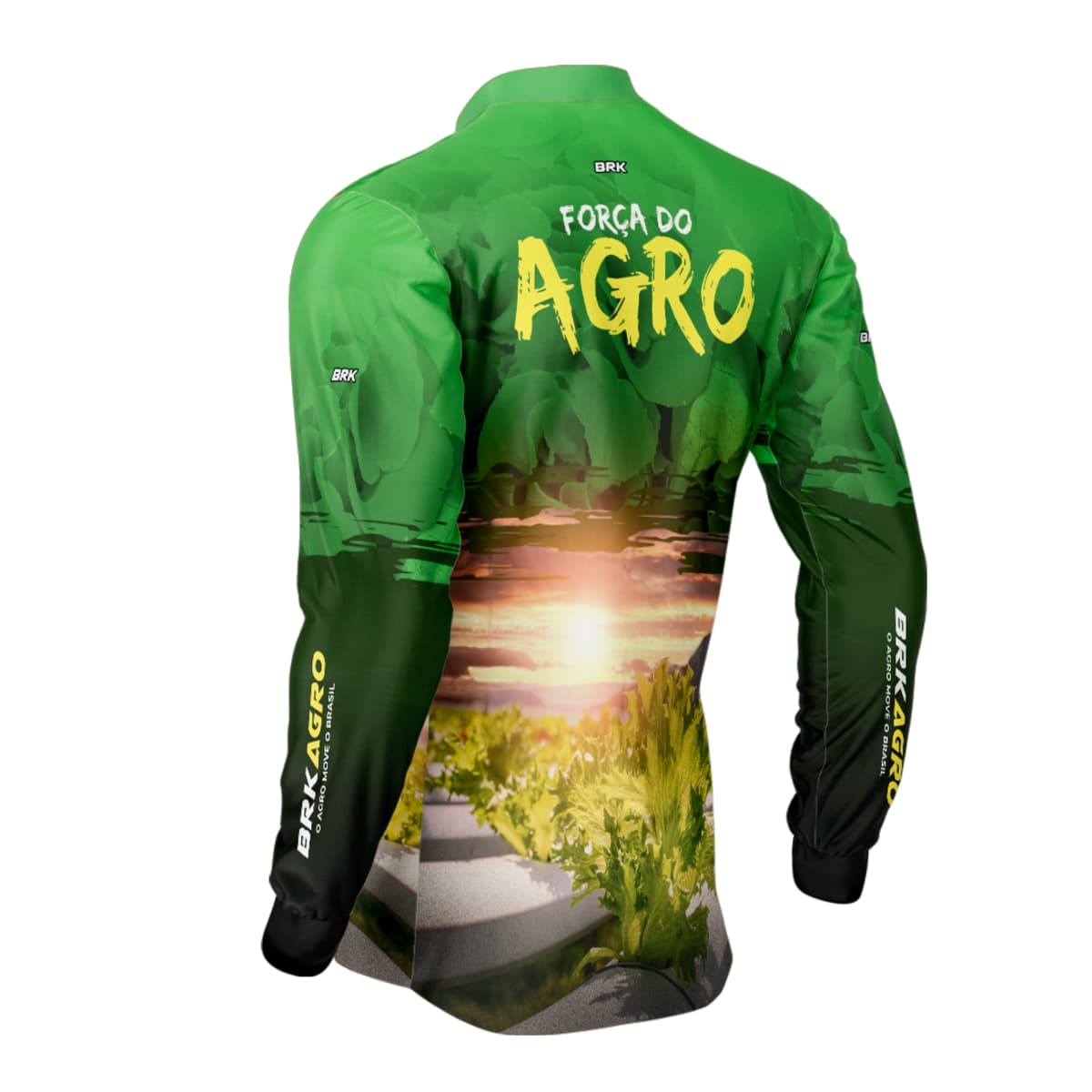 Camisa Agro Brk Força do Agro Hidroponia Alface com Proteção Solar UV50+