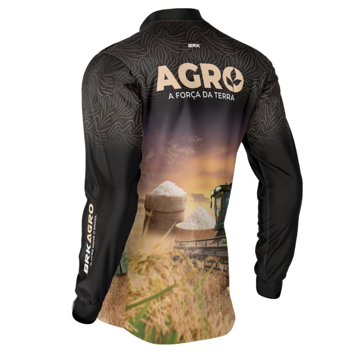 Camisa Agro Brk Plantação de Arroz com Proteção Solar UV50+