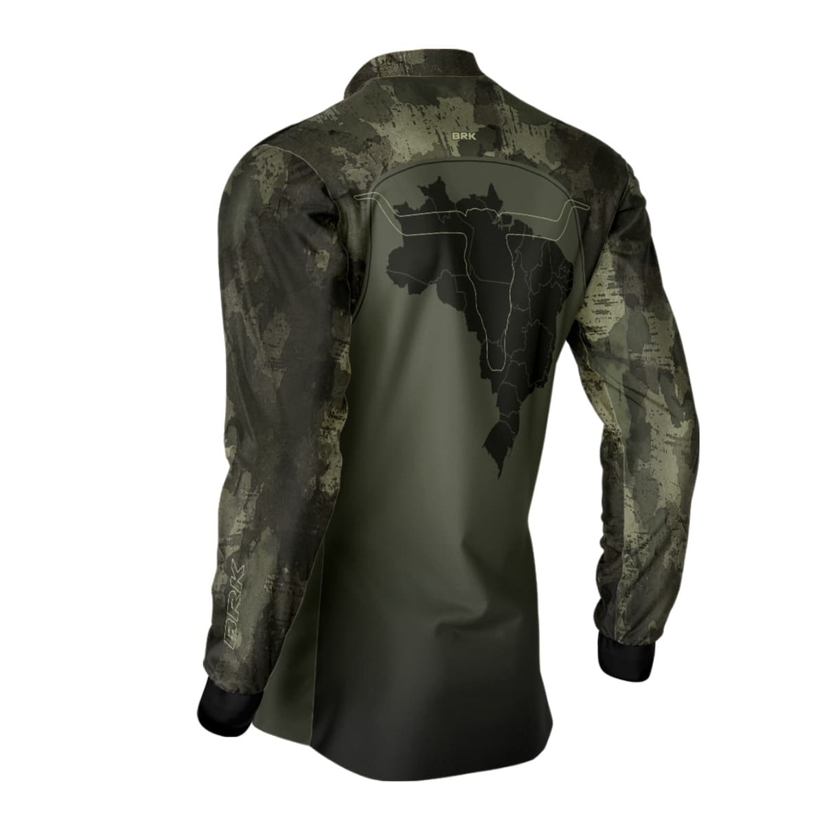 Camisa Agro Brk Camu Verde Long Horn com Proteção Solar UV50+