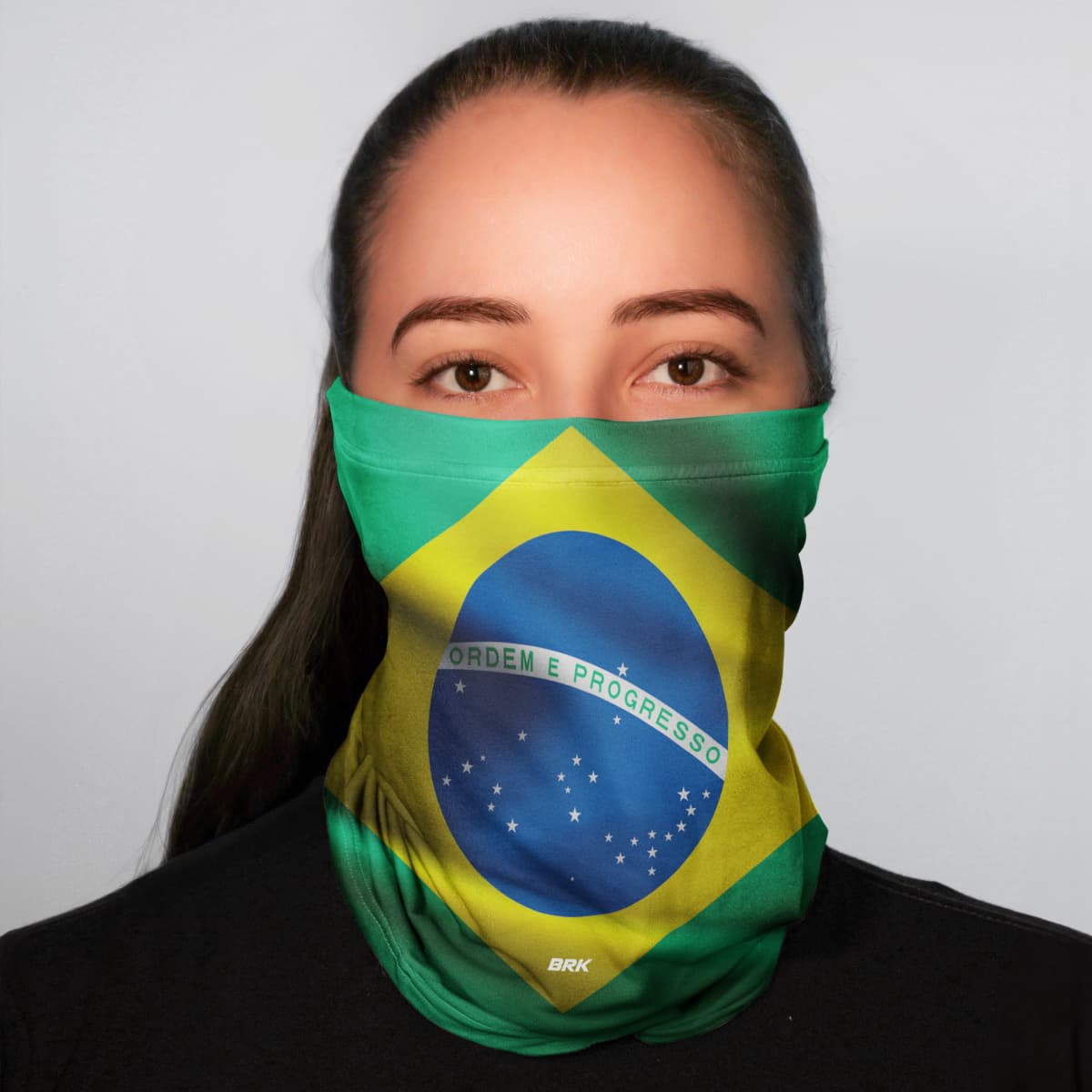 Bandana Tubeneck Agro Brk Multifuncional Bandeira do Brasil 3 com Proteção Solar UV50+