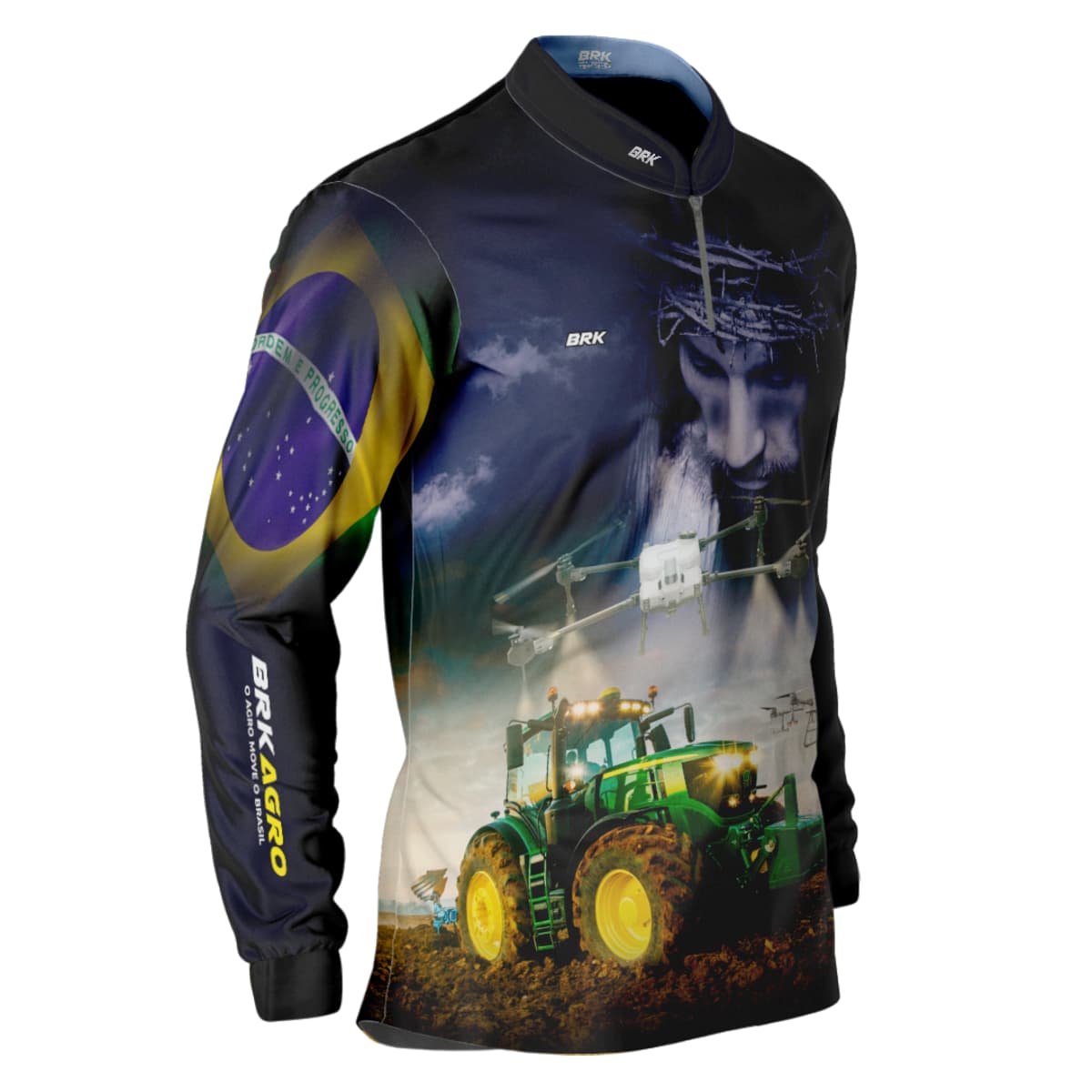 Camisa Agro Brk Jesus Drone Pulverizador com Proteção Solar UV50+