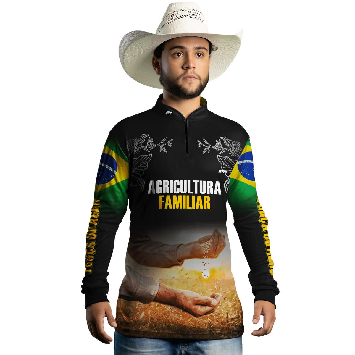 Camisa Agro Brk Agricultura Familiar no Campo com Proteção Solar UV50+