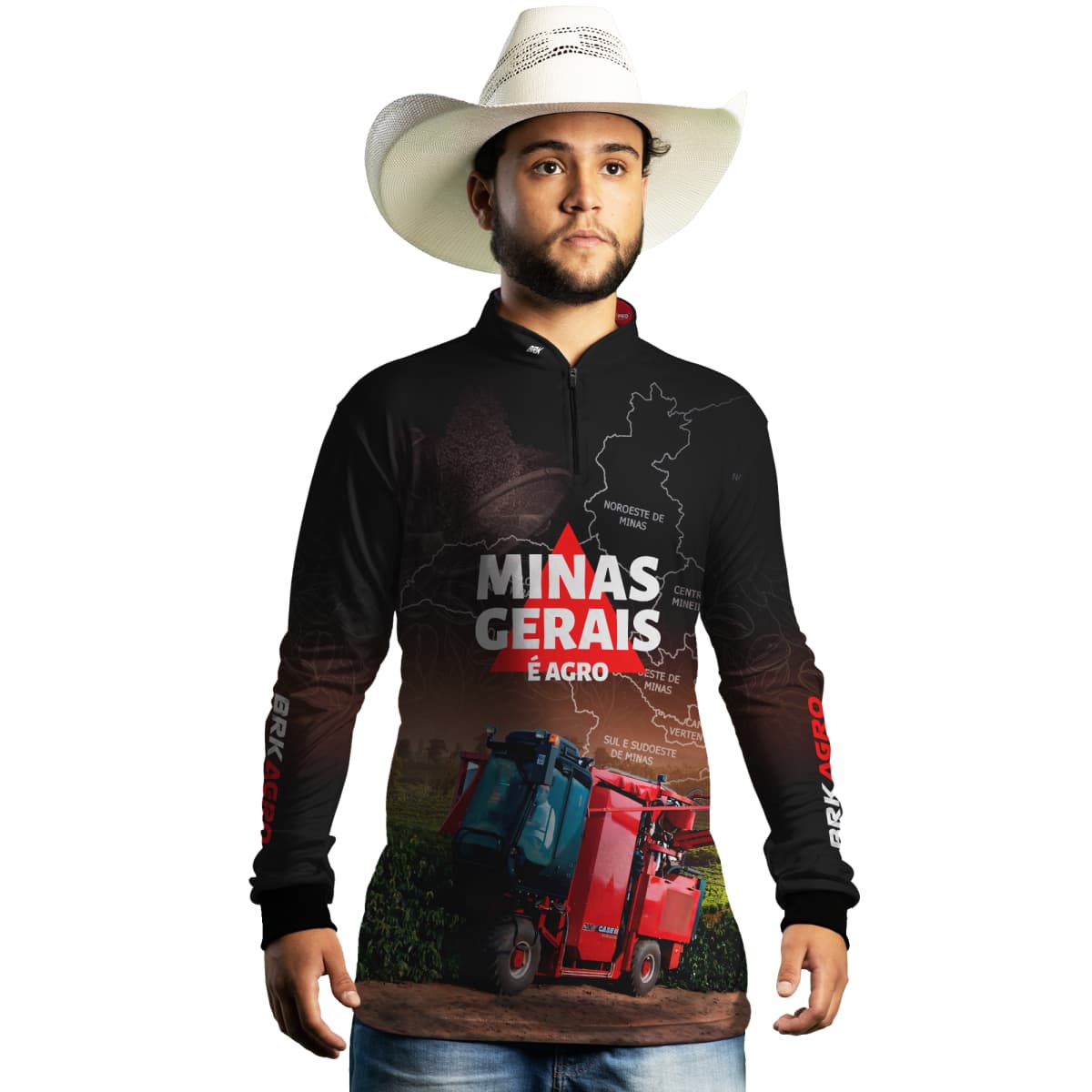Camisa Agro Brk Minas Gerais Colheita de Café com Proteção Solar UV50+