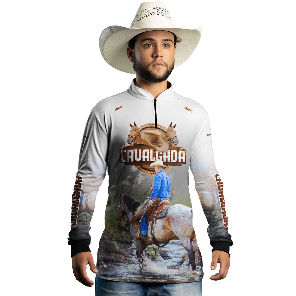 Camisa Agro Brk Cavalgada Branca com Proteção Solar UV50+