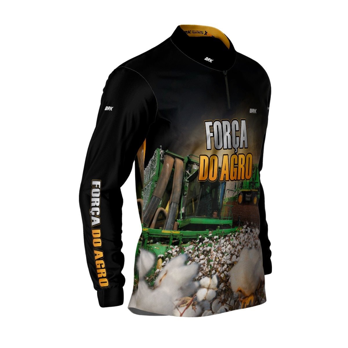 Camisa Agro Brk Algodão Preta com Proteção Solar UV50+