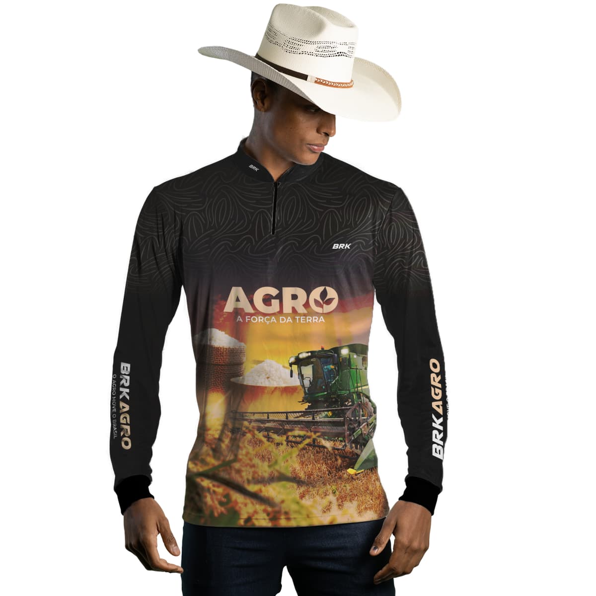 Camisa Agro Brk Plantação de Arroz com Proteção Solar UV50+