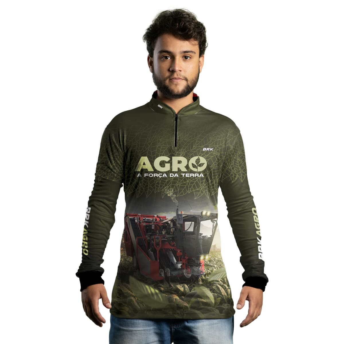 Camisa Agro Brk Plantação de Tabaco Força da Terra com Proteção Solar UV50+