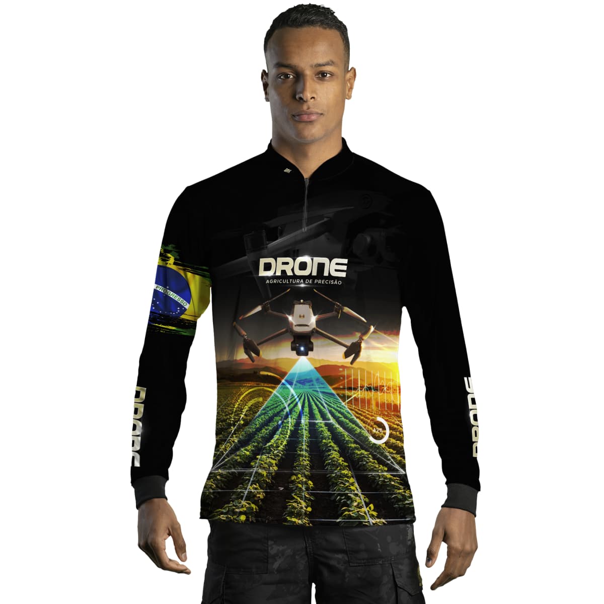 Camisa Agro Brk Drone de Monitoramento com Proteção Solar UV50+