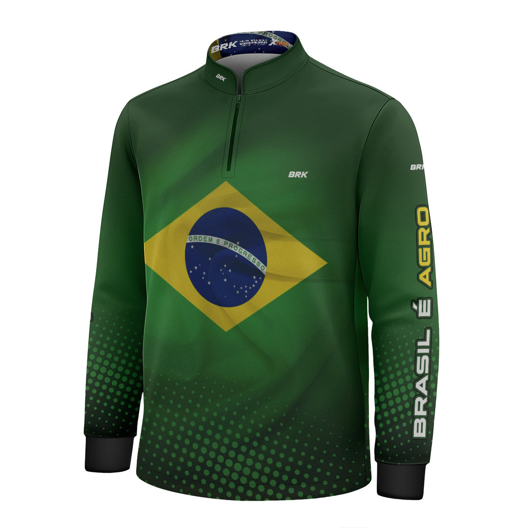 Camisa Infantil Agro Brk Brasil É Agro com Proteção Solar UV50+