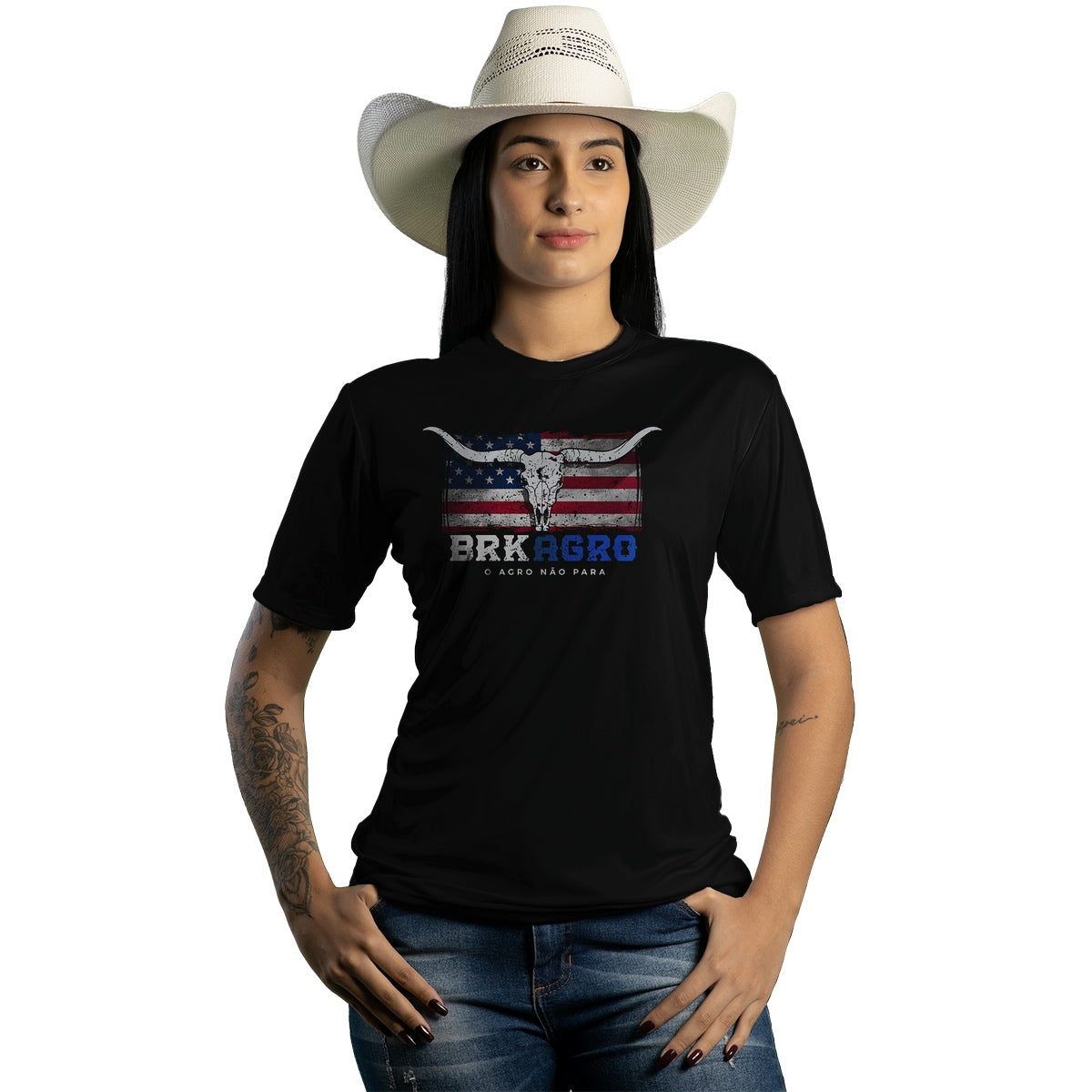 Camiseta Agro Brk O Agro não Para Texas com Proteção Solar UV50+