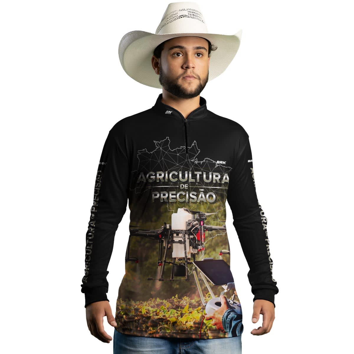 Camisa Agro Brk Drone é Agro Agricultura de Precisão 02 com Proteção Solar UV50+