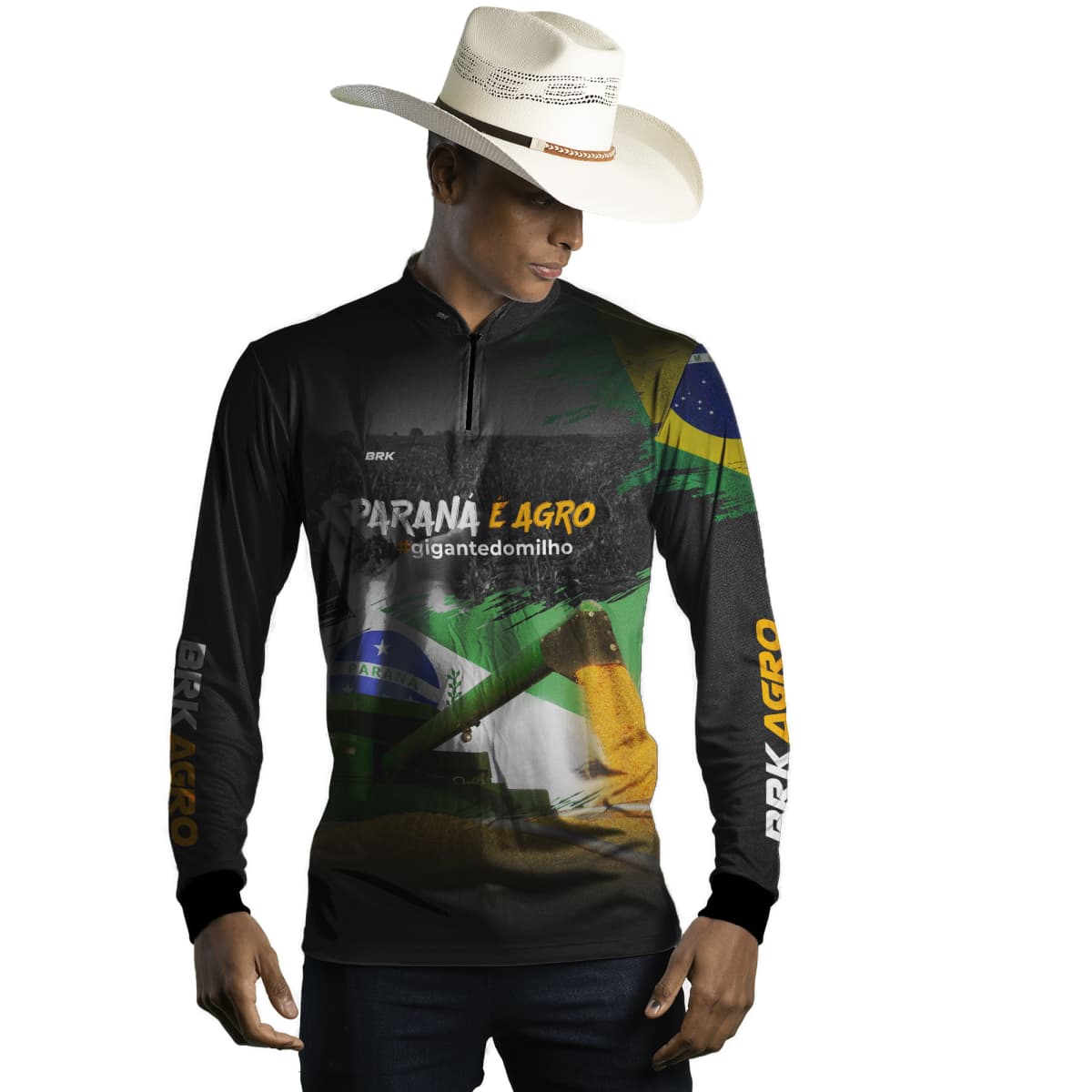 Camisa Agro Brk Paraná é Agro Milho com Proteção Solar UV50+