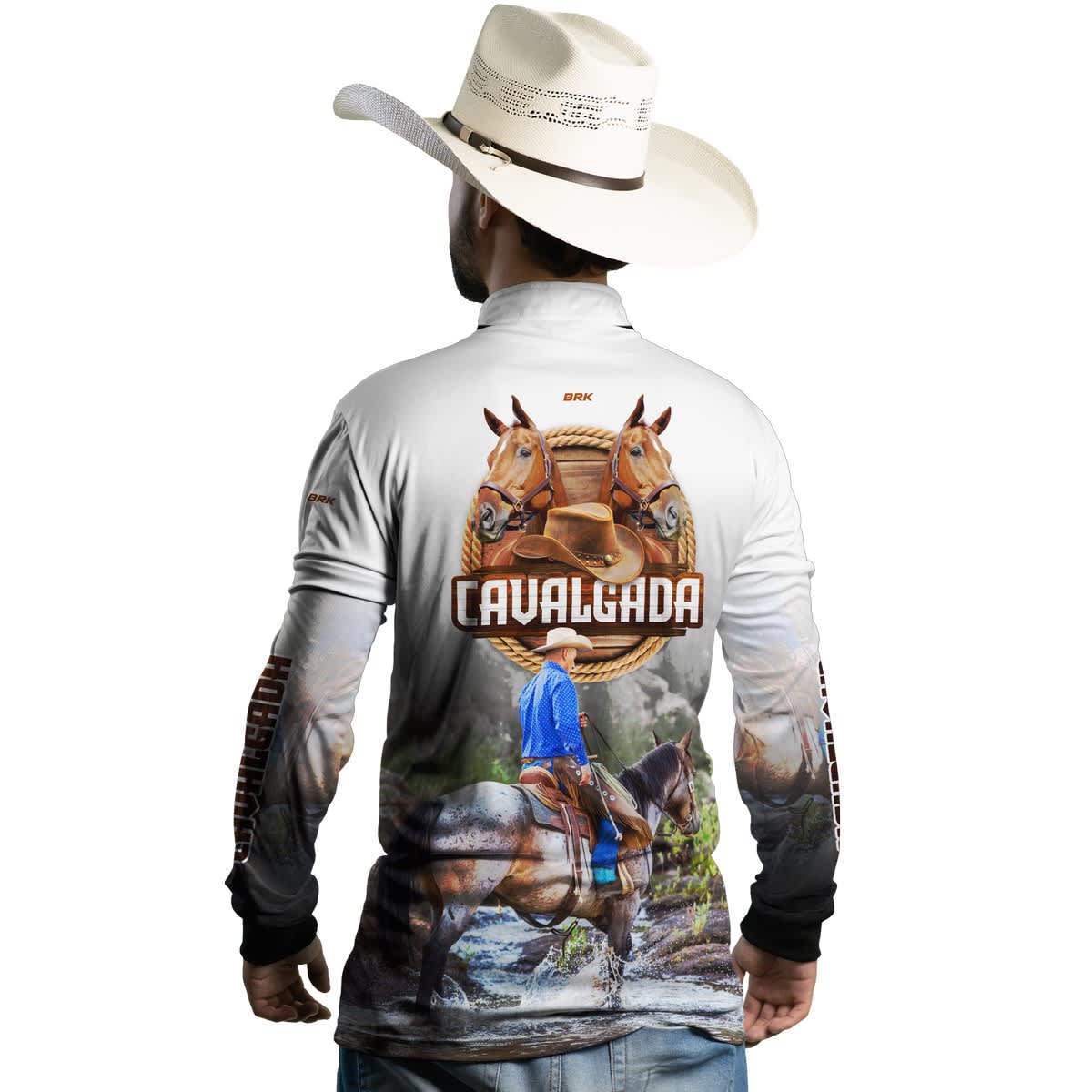 Camisa Agro Brk Cavalgada Branca com Proteção Solar UV50+