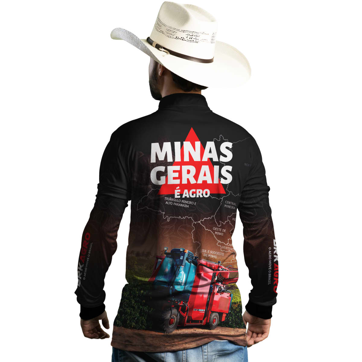 Camisa Agro Brk Minas Gerais Colheita de Café com Proteção Solar UV50+
