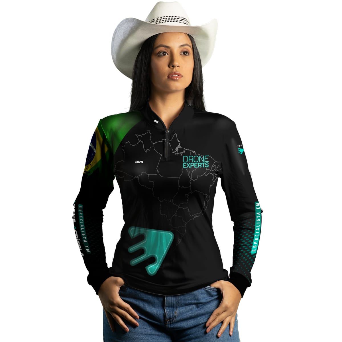 Camisa Agro Brk Drone Expert Especialista em Drone Agrícola com Proteção Solar UV50+